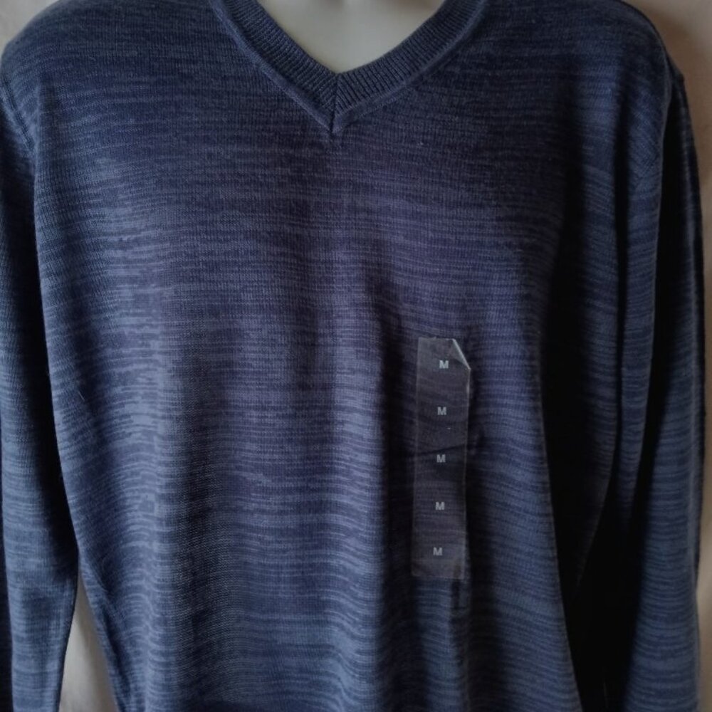 Men's Blue  V Neck Pullover Sweater Size Medium Large XL NWT